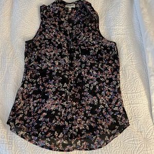 Express Sheer Floral Portofino Sleeveless Blouse